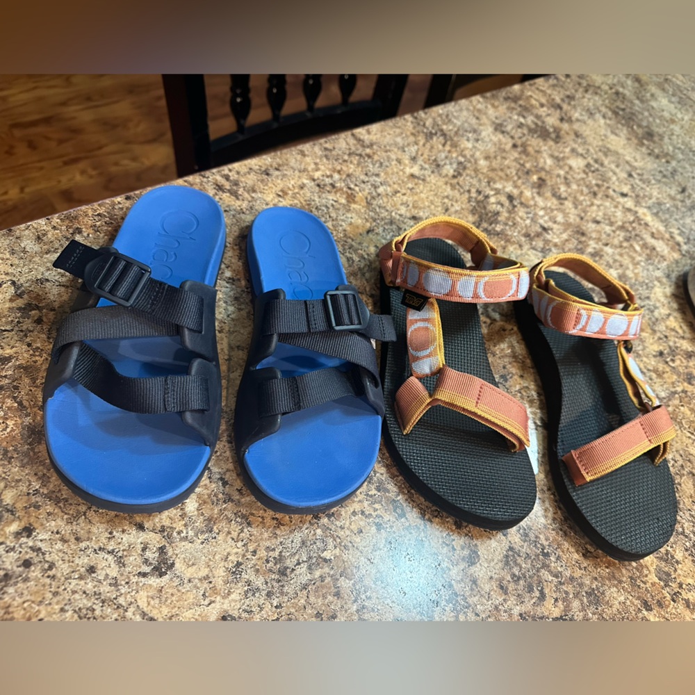 TEVA and CHACO SANDALS SLIDES WOMENS 6 and kids 5